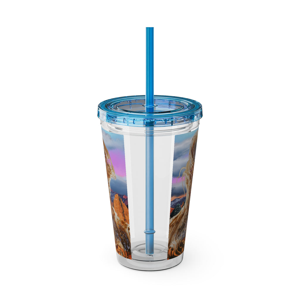 Squiggly Man - Sunsplash Tumbler with Straw, 16oz